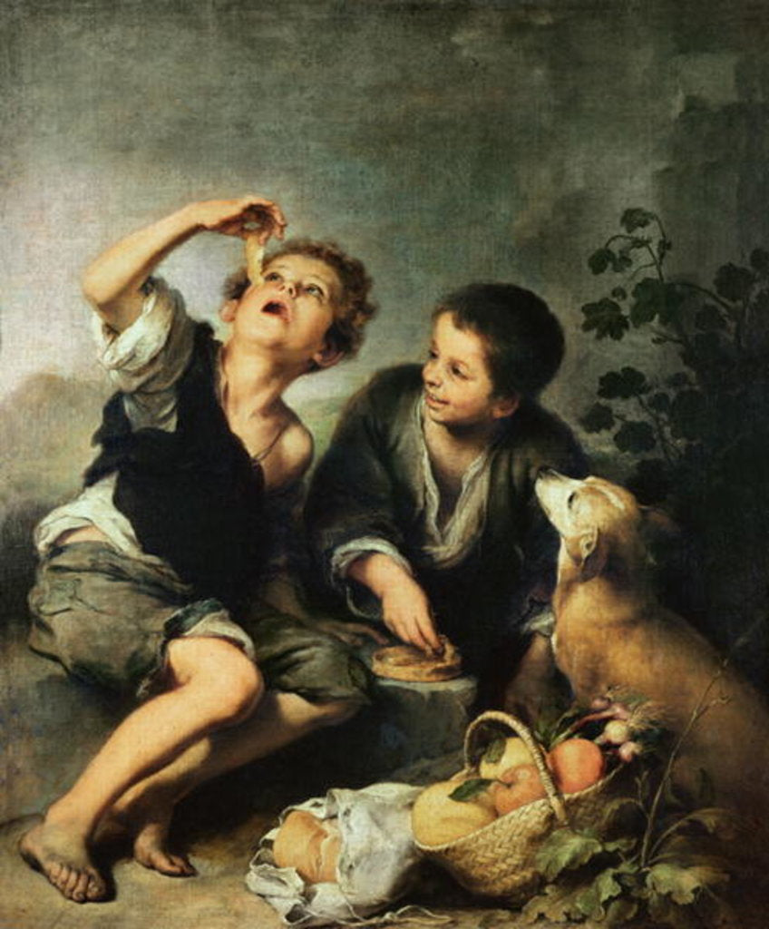 Detail of Children Eating a Pie, 1670-75 by Bartolome Esteban Murillo