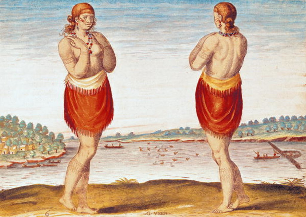 Detail of A Young Noblewoman from Secoton by Jacques Le Moyne