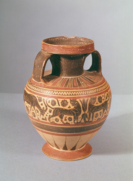 Detail of Corinthian style amphora, c.600 BC by Greek school