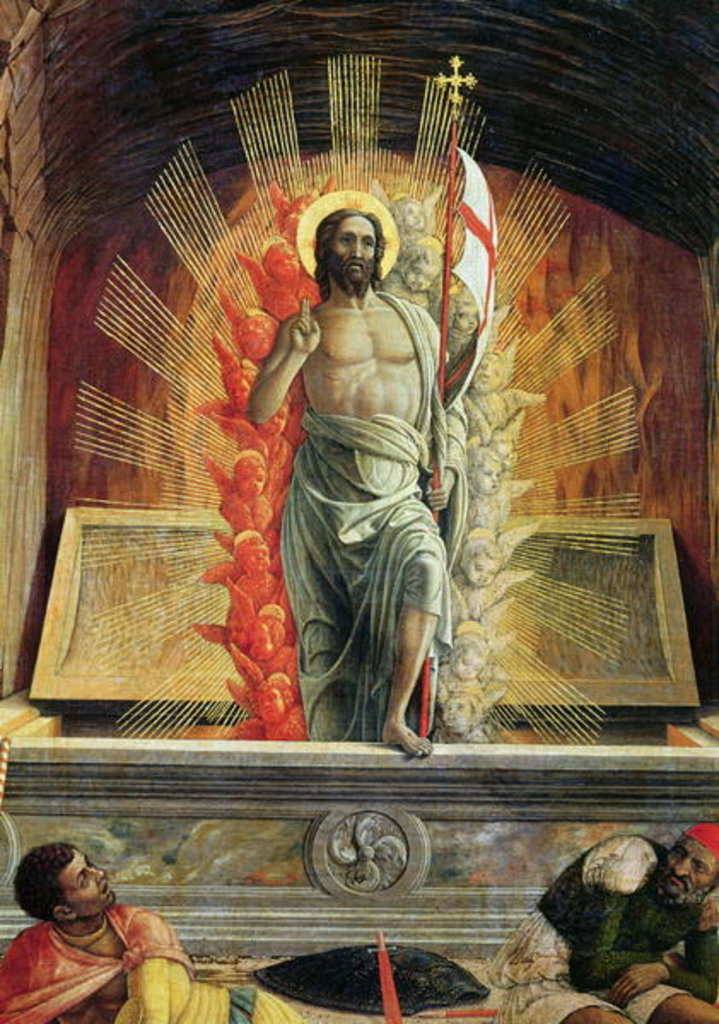 Detail of The Resurrection, right hand predella panel from the Altarpiece of St. Zeno of Verona, 1456-60 by Andrea Mantegna