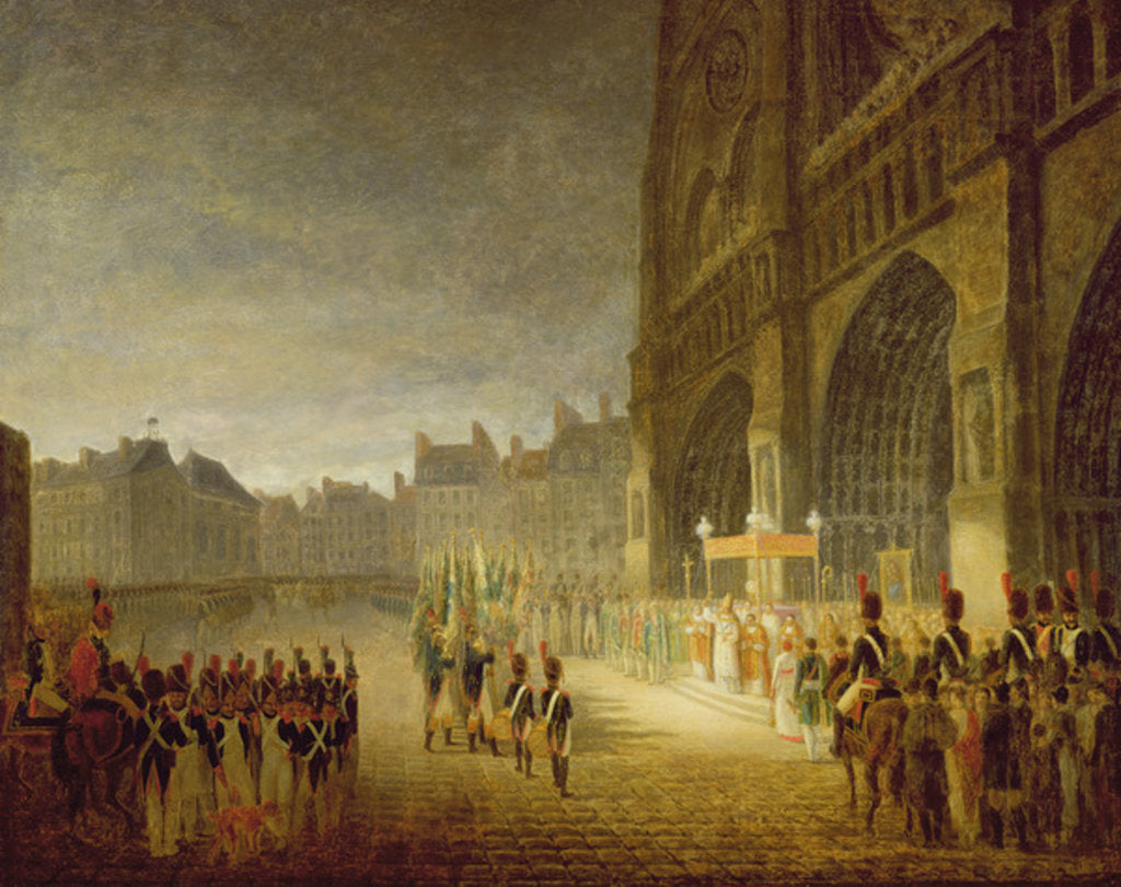 Detail of Blessing of the Flags in Front of Notre-Dame in 1804 by French School
