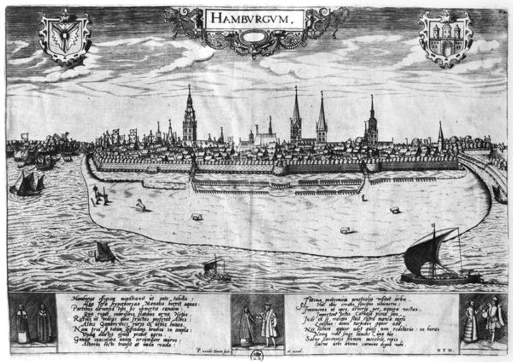 Detail of View of Hamburg by Peter van der Doort
