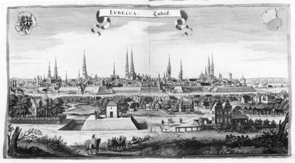 Detail of View of Lubeck by Matthaus the Elder Merian