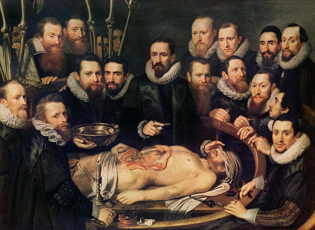 Detail of The Anatomy Lesson of Doctor Willem van der Meer in Delft, 1617 by Pieter van Miereveld