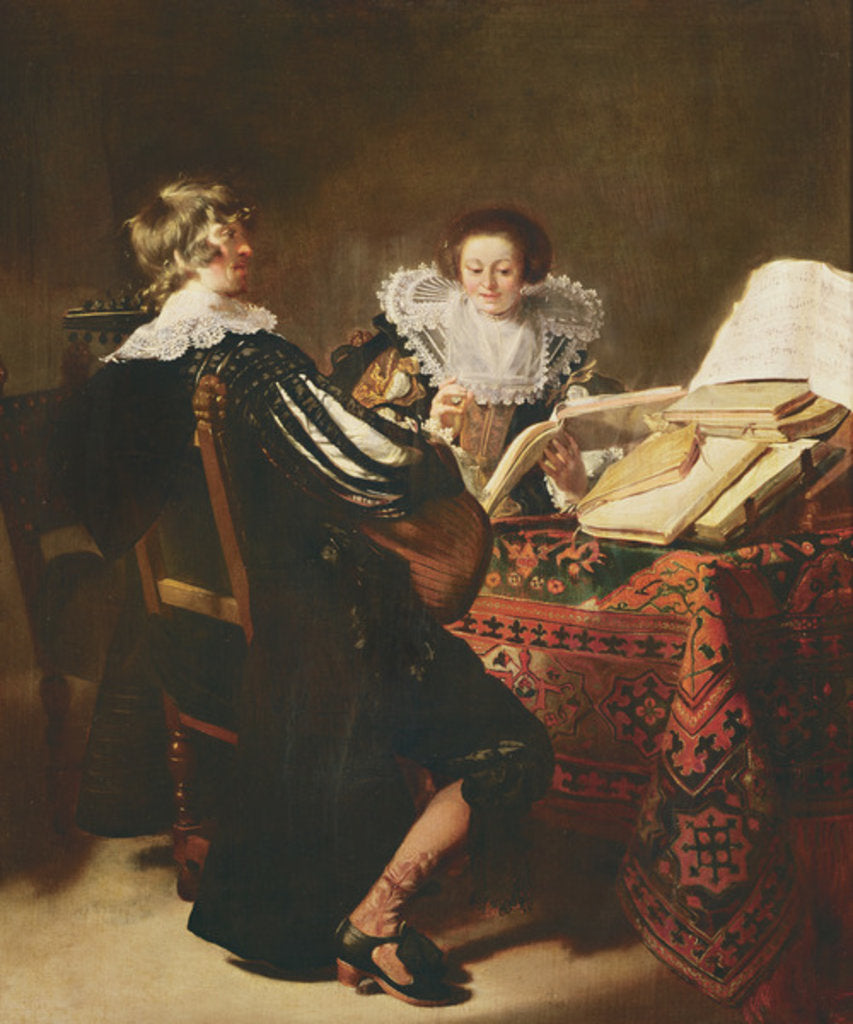 Detail of The Music Lesson by Thomas de Keyser