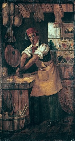 Detail of Shop sign for a paint seller, 225 rue Saint-Denis by French School