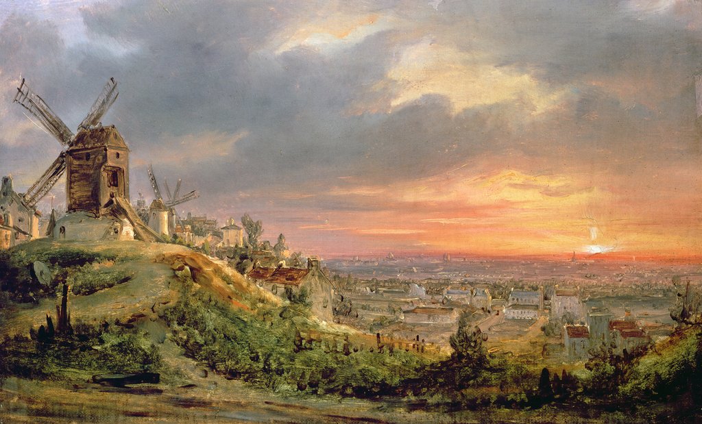 Detail of View of the Butte Montmartre, c.1830 by Louis Jacques Mande Daguerre