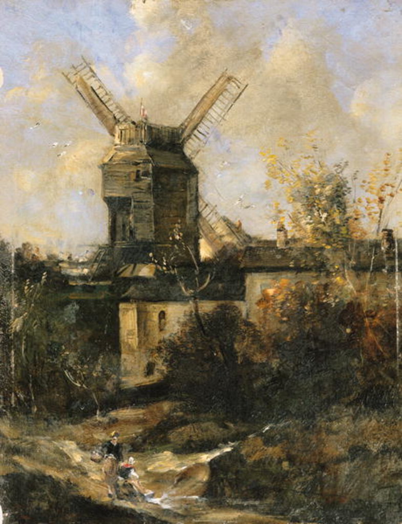 Detail of The Moulin de la Galette, Montmartre, 1861 by Antoine Vollon