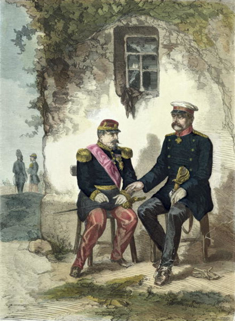 Detail of Meeting between Otto von Bismarck and Napoleon III at Donchery, 2nd September 1870 by German School