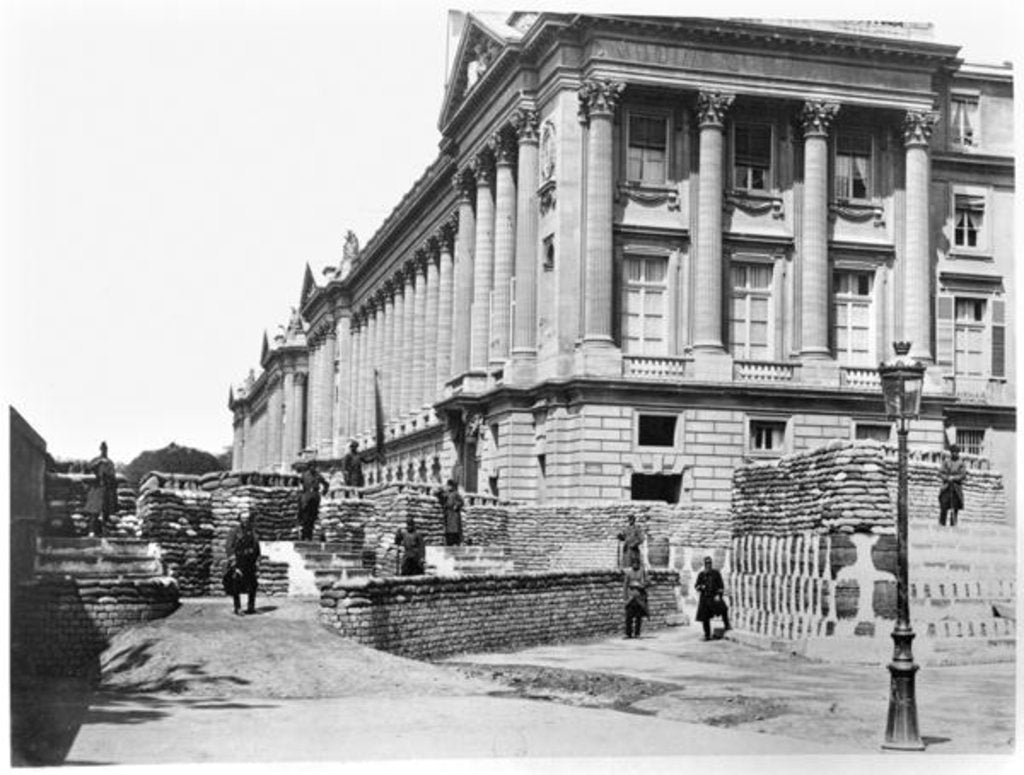 Detail of Barricade during the Commune of Paris, at the corner of Rue de Rivoli and Place de la Concorde, 1871 by French Photographer