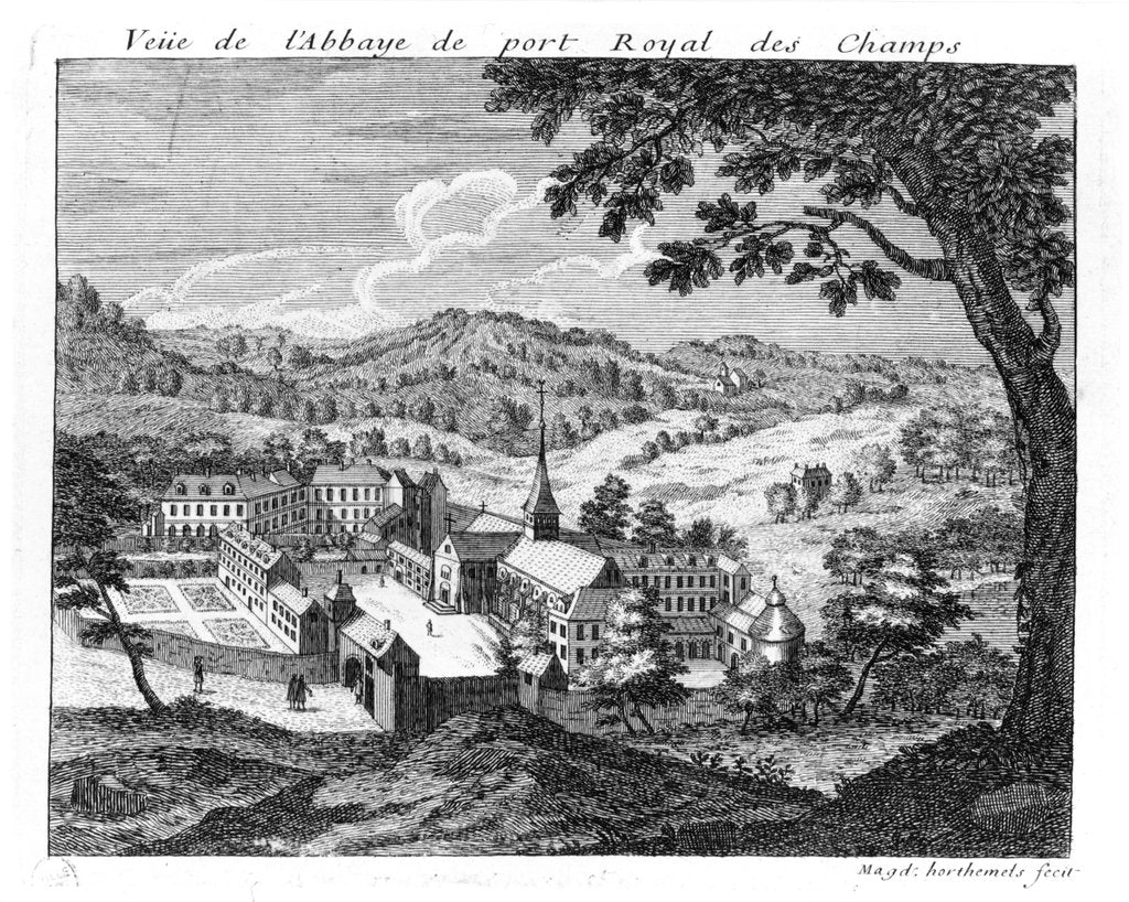 Detail of General view of the Abbey of Port-Royal des Champs, 1709 by Louise Madelaine Cochin
