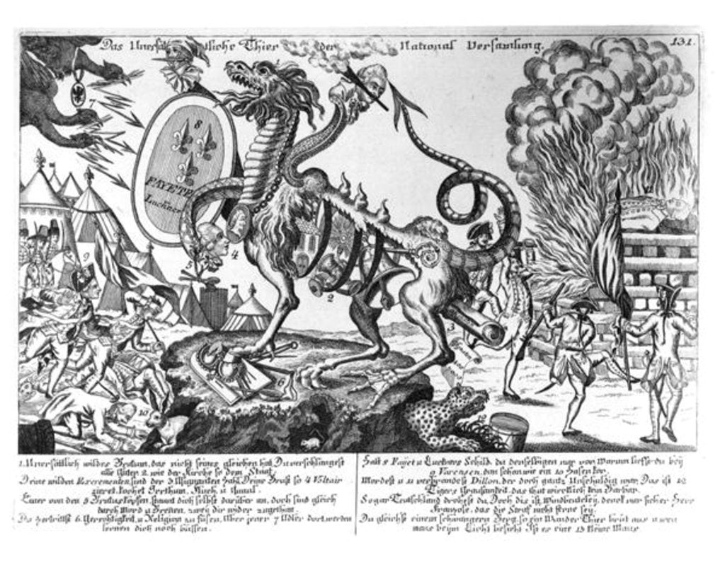 Detail of The insatiable animal of the National Assembly by German School