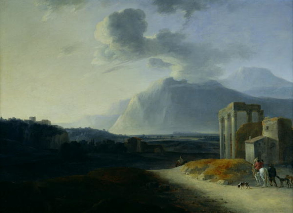Detail of Landscape with Mount Stromboli by Willem Schellinks
