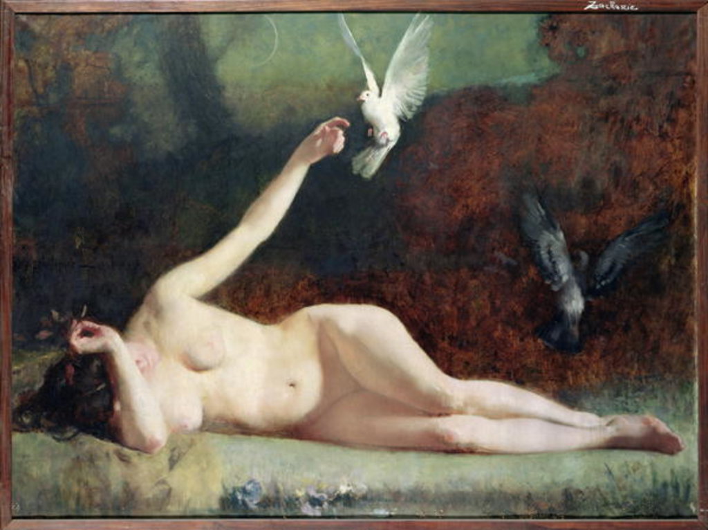 Detail of Woman with Pigeons, c.1883 by Ernst Philippe Zacharie