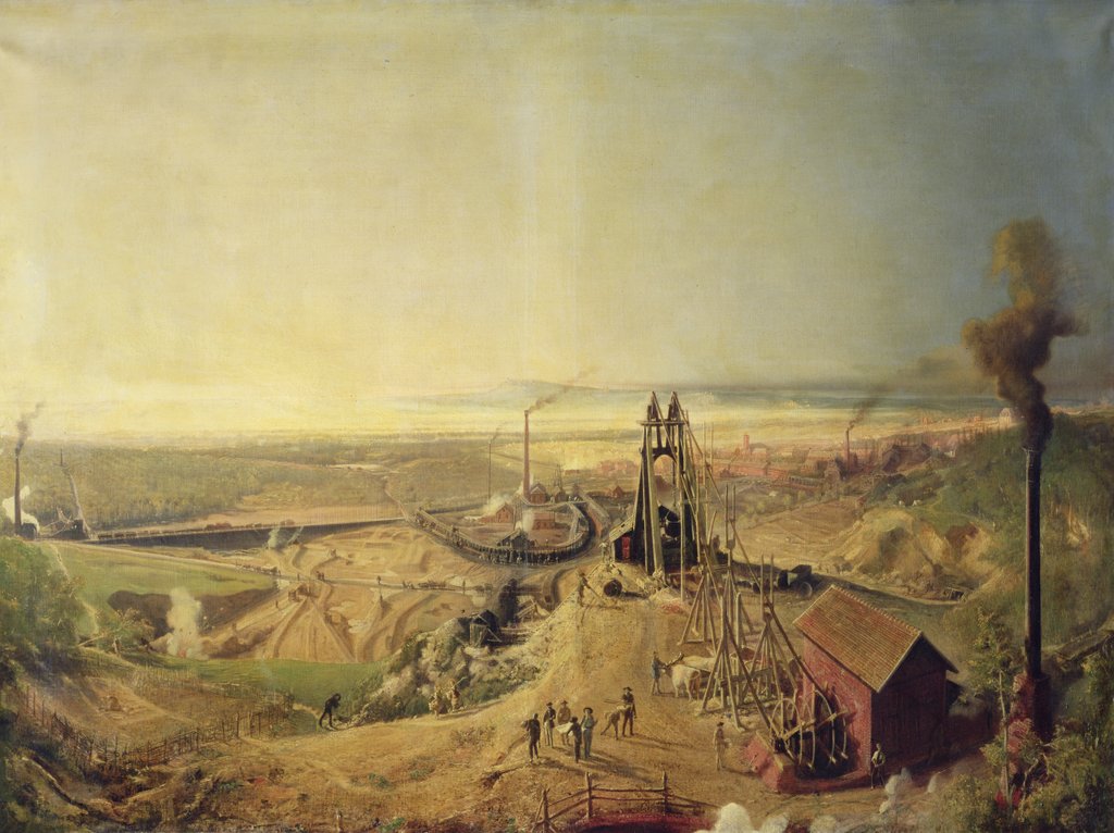 Detail of Coalmines and Clay Quarries at Montchanin by Ignace Francois Bonhomme