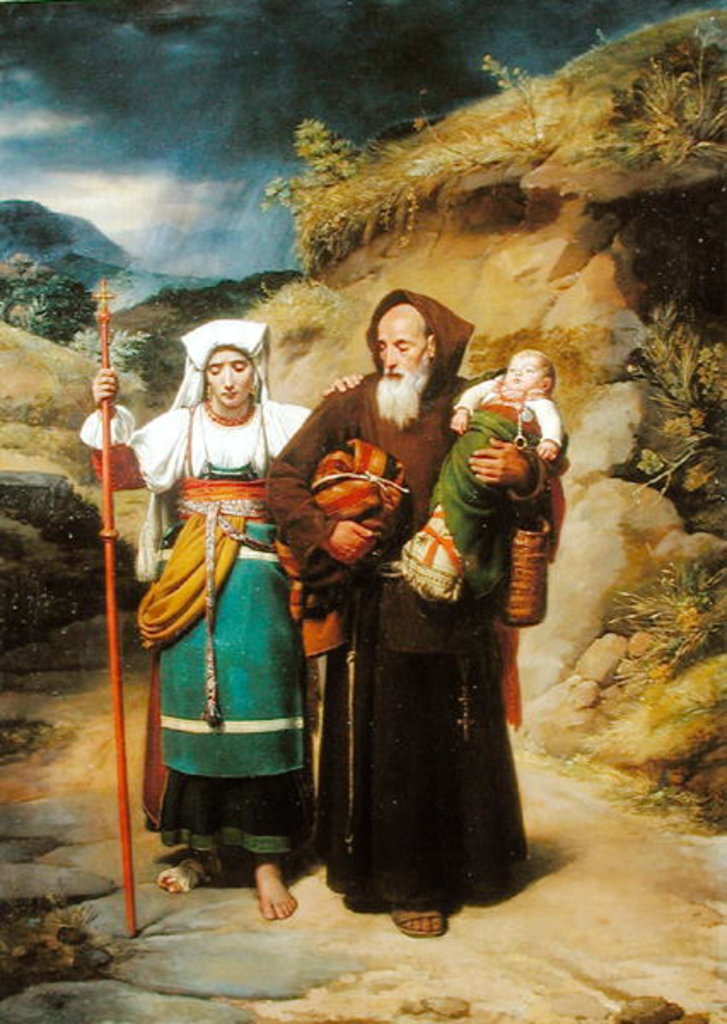 Detail of A Monk Helping a Pilgrim by Jean Victor Schnetz