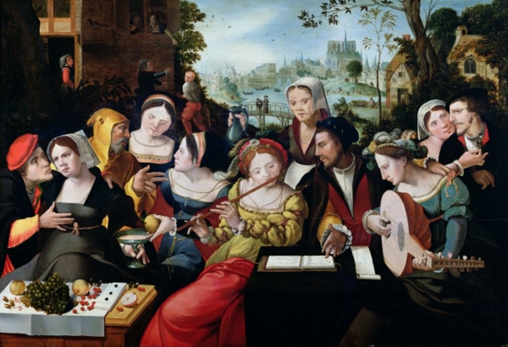 Detail of The prodigal child among courtesans - Allegory of the five senses by Flemish School