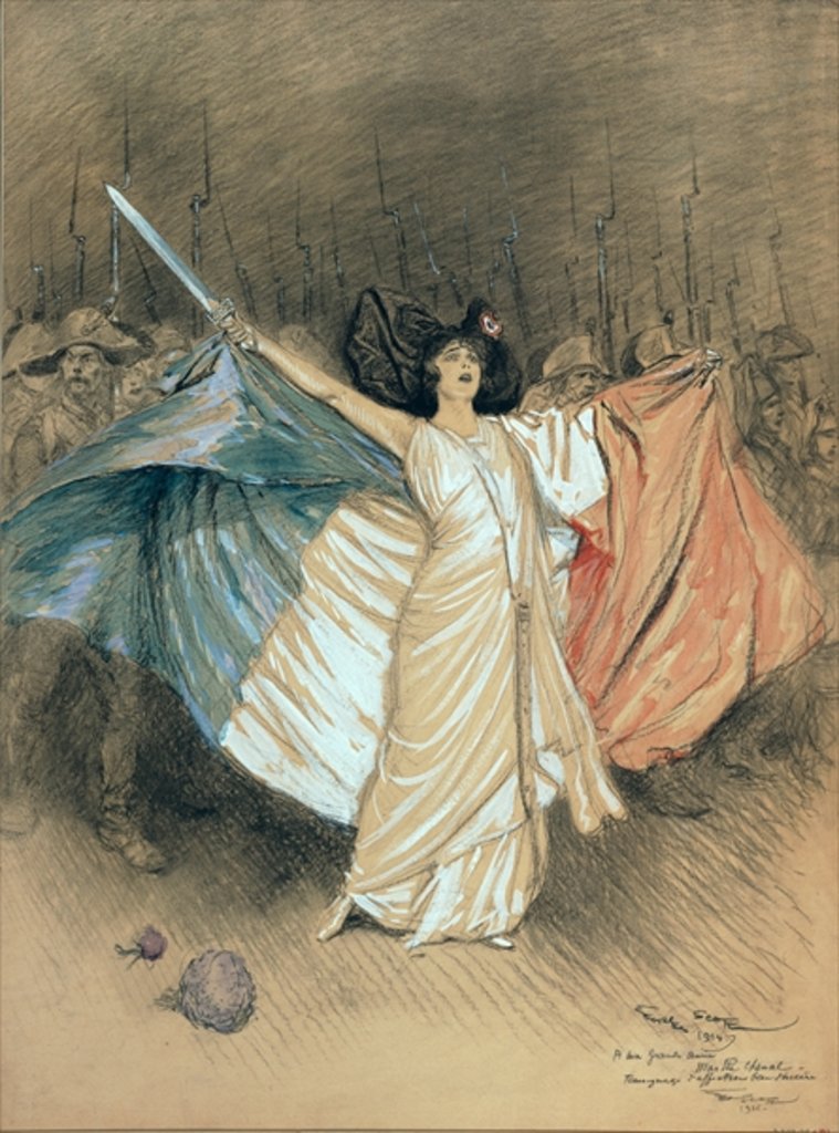 Detail of Marthe Chenal Singing 'La Marseillaise', 1914 by Georges Bertin Scott