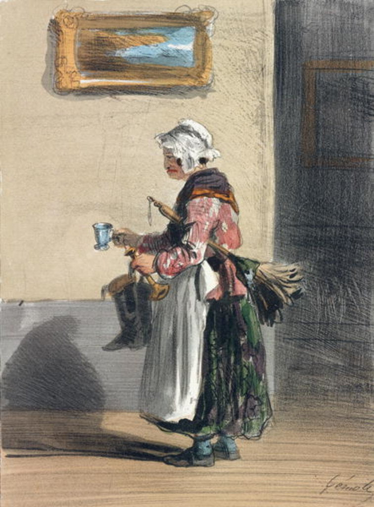 Detail of The Cleaning Lady by Alfred Andre Geniole