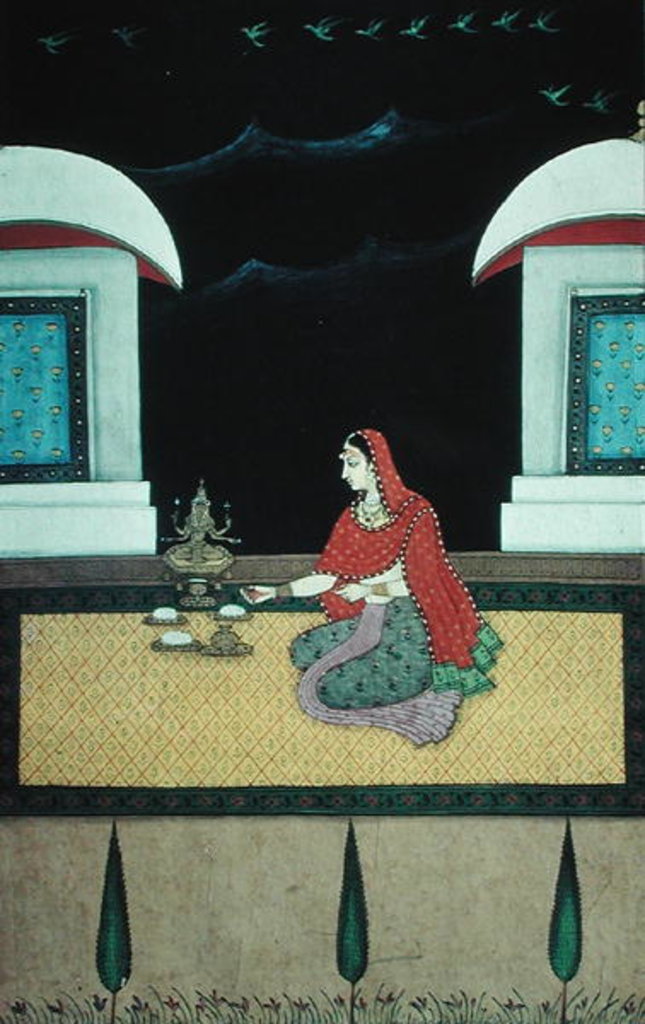 Detail of Woman Seated on a Rug, 1750 by Bangazi Ragini