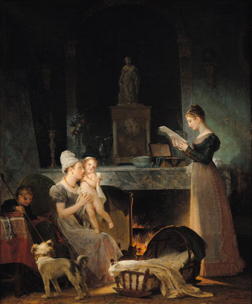 Detail of Reading the Letter by Marguerite Gerard