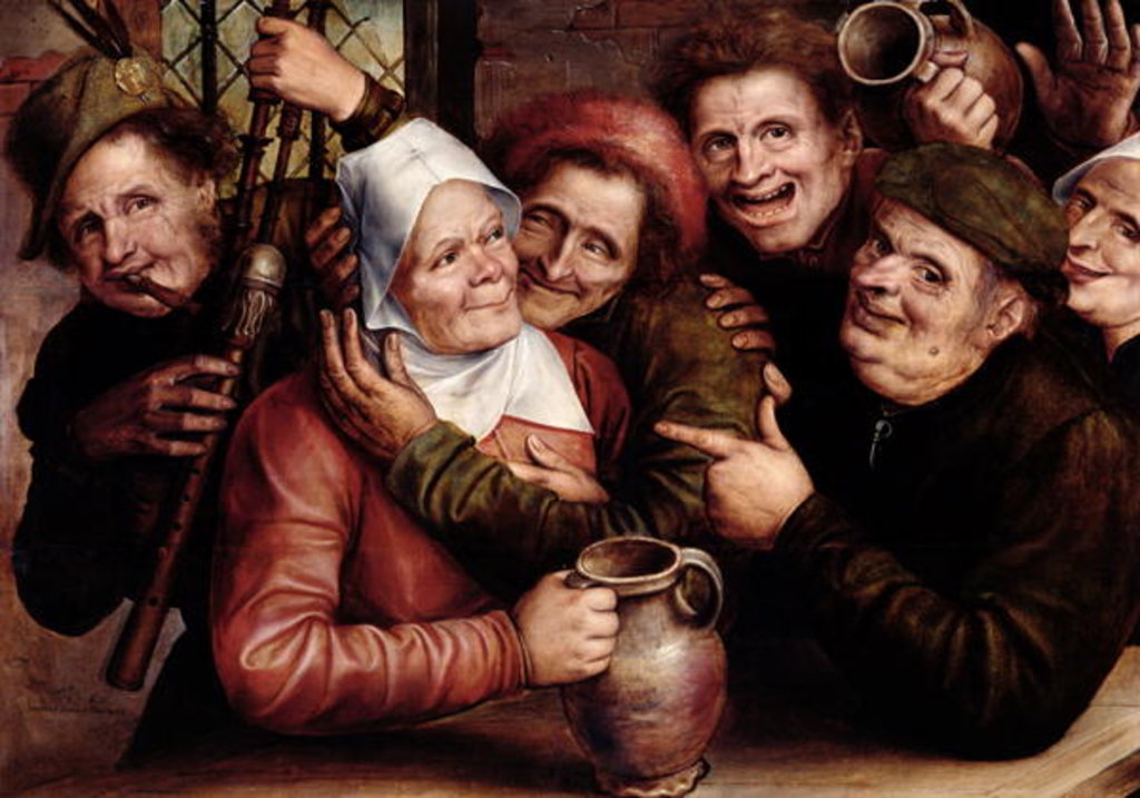 Detail of Merry Company, 1562 by Jan Massys or Metsys