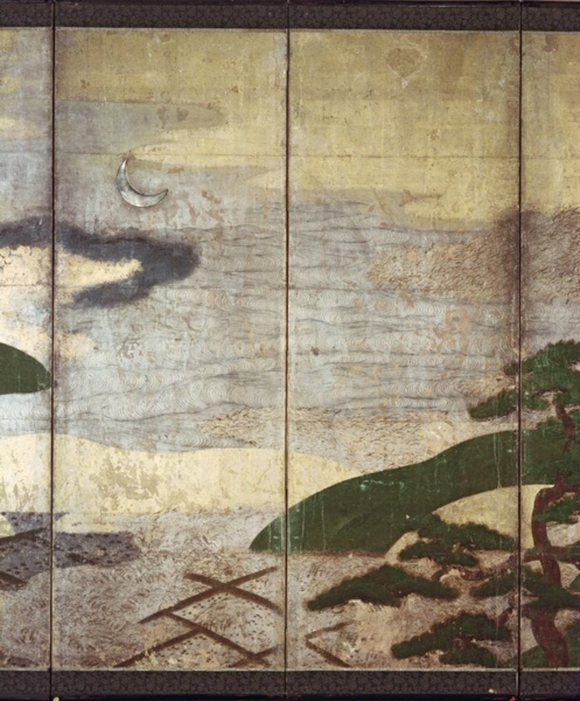 Detail of Moonlight Landscape by School Japanese