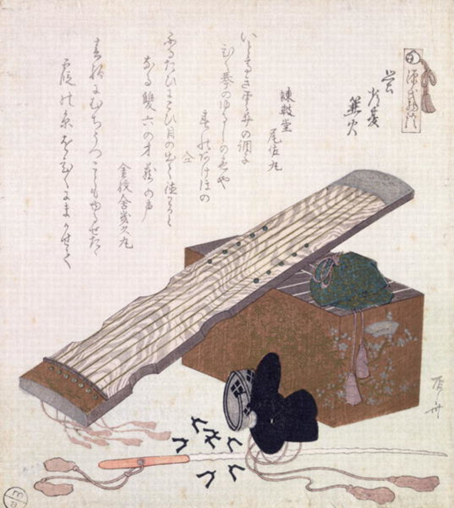 Detail of Still Life with a Koto, c.1810 by Ryuryukyo Shinsai