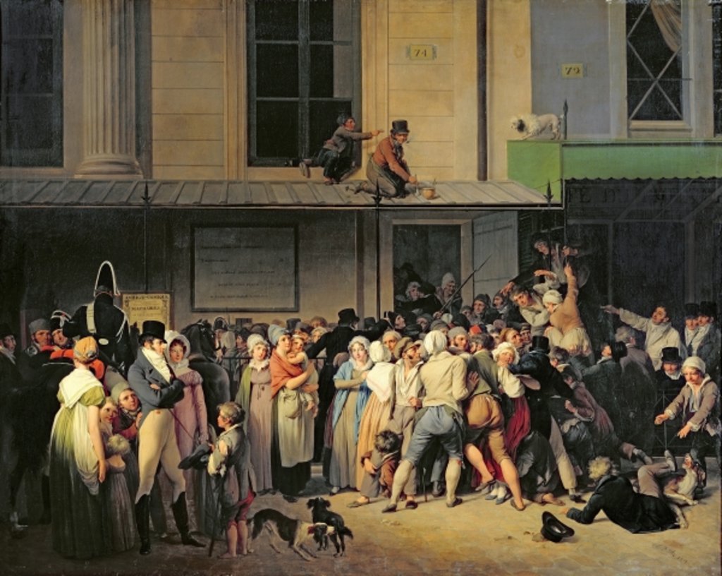 Detail of The Entrance to the Theatre de l'Ambigu-Comique before a Free Performance, 1819 by Louis Leopold Boilly