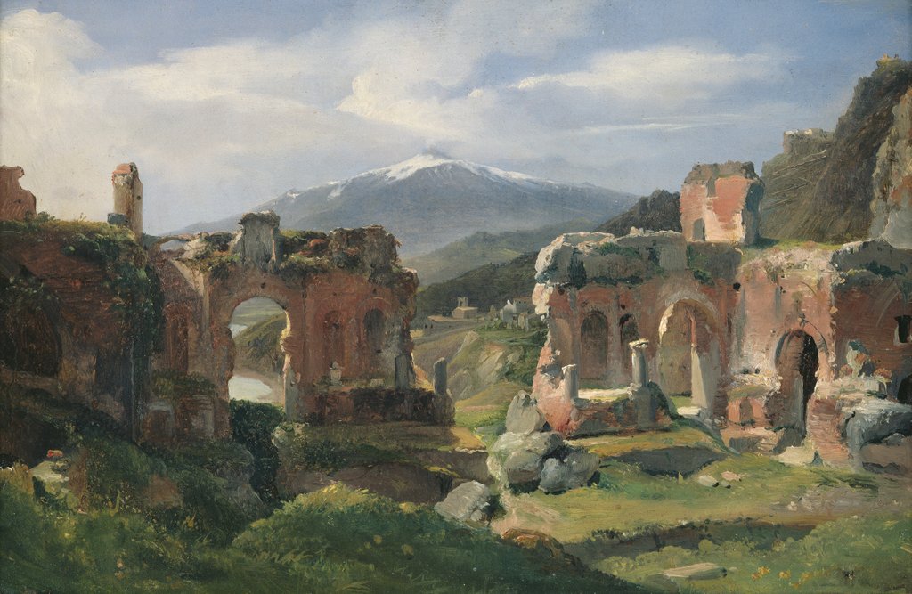 Detail of Ruins of the Theatre at Taormina by Achille Etna Michallon