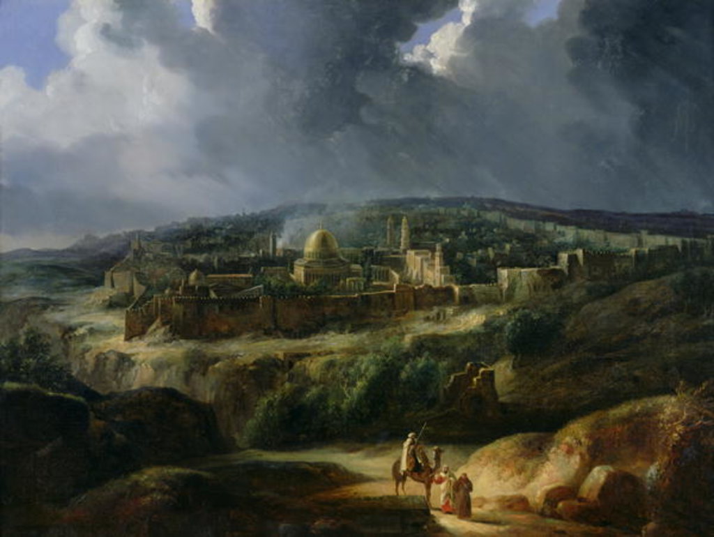 Detail of View of Jerusalem from the Valley of Jehoshaphat, 1825 by Auguste Forbin