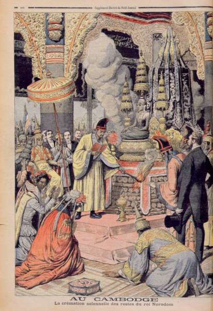 Detail of Solemn cremation of King Norodom I King of Cambodia by French School