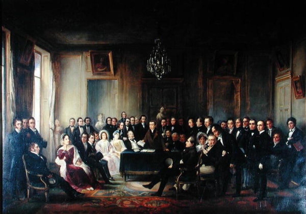 Detail of Francois Andrieux Reading his Tragedy 'Junius Brutus' in the Foyer of the Comedie Francaise, 26th May 1828, 1847 by Francois Joseph Heim