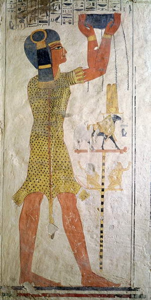Detail of An Inmutef priest making an offering by Egyptian 20th Dynasty