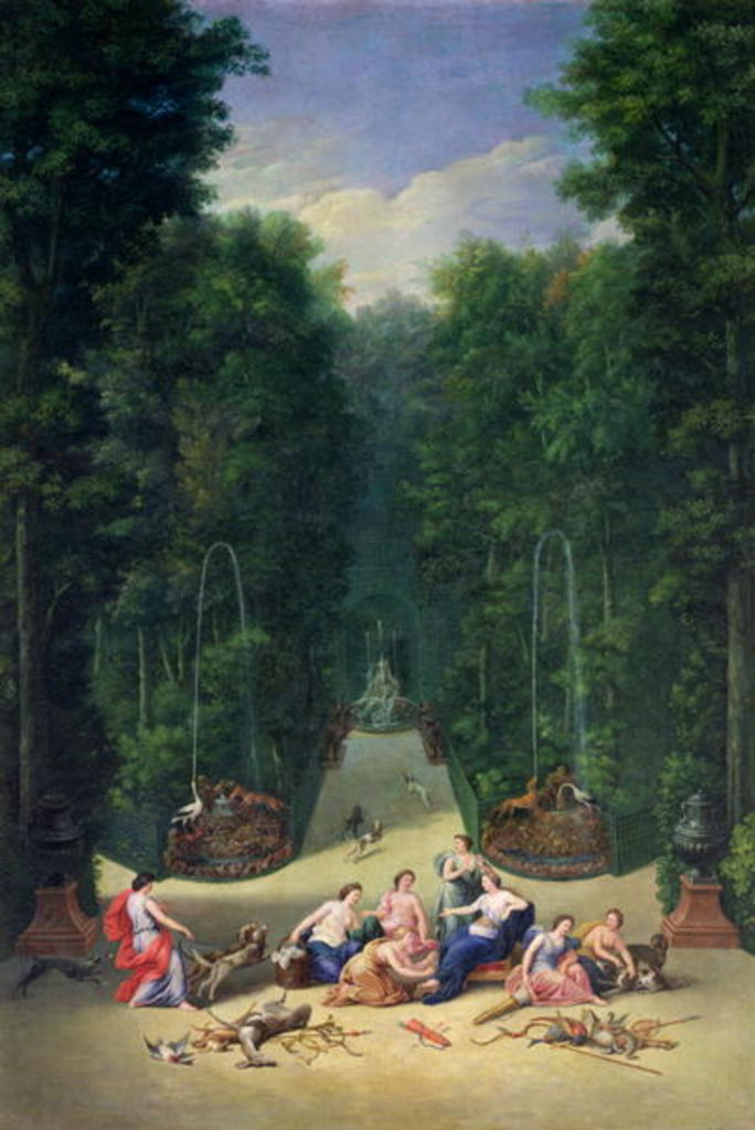 Detail of The Groves of Versailles: View of the Maze with Diana and her Nymphs, 1688 by Jean the Younger Cotelle