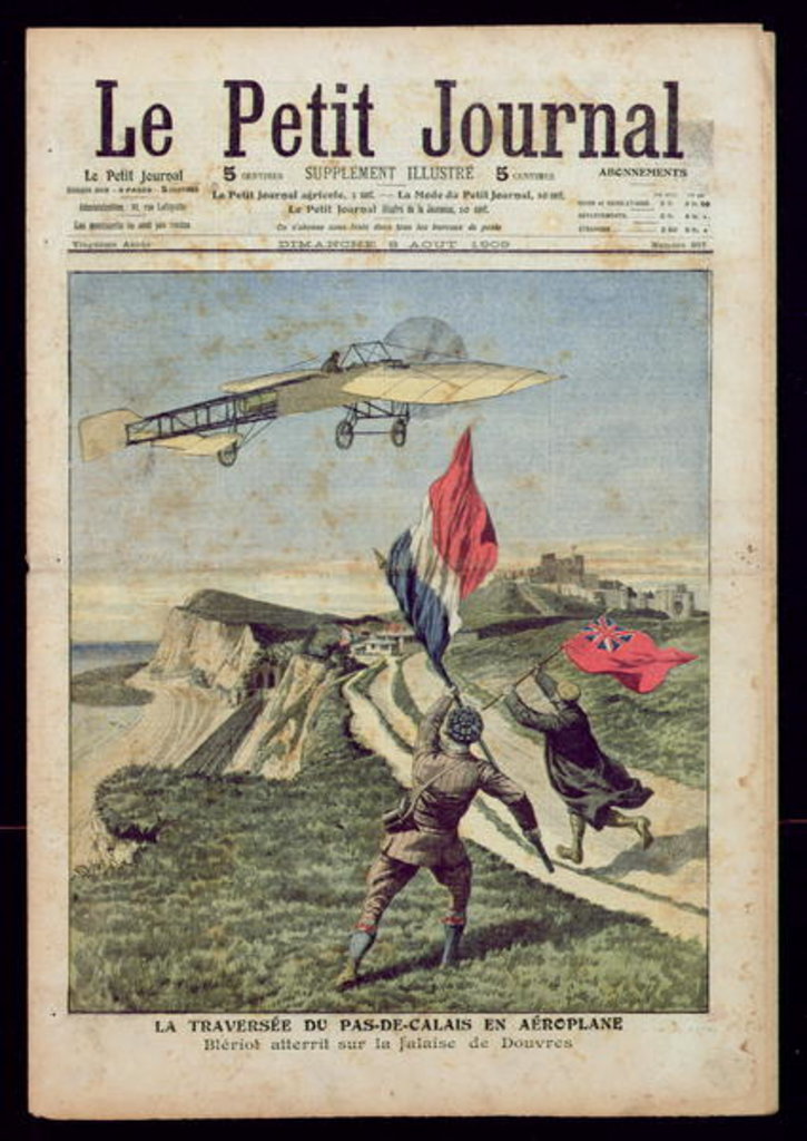 Detail of Louis Bleriot landing at Dover by French School