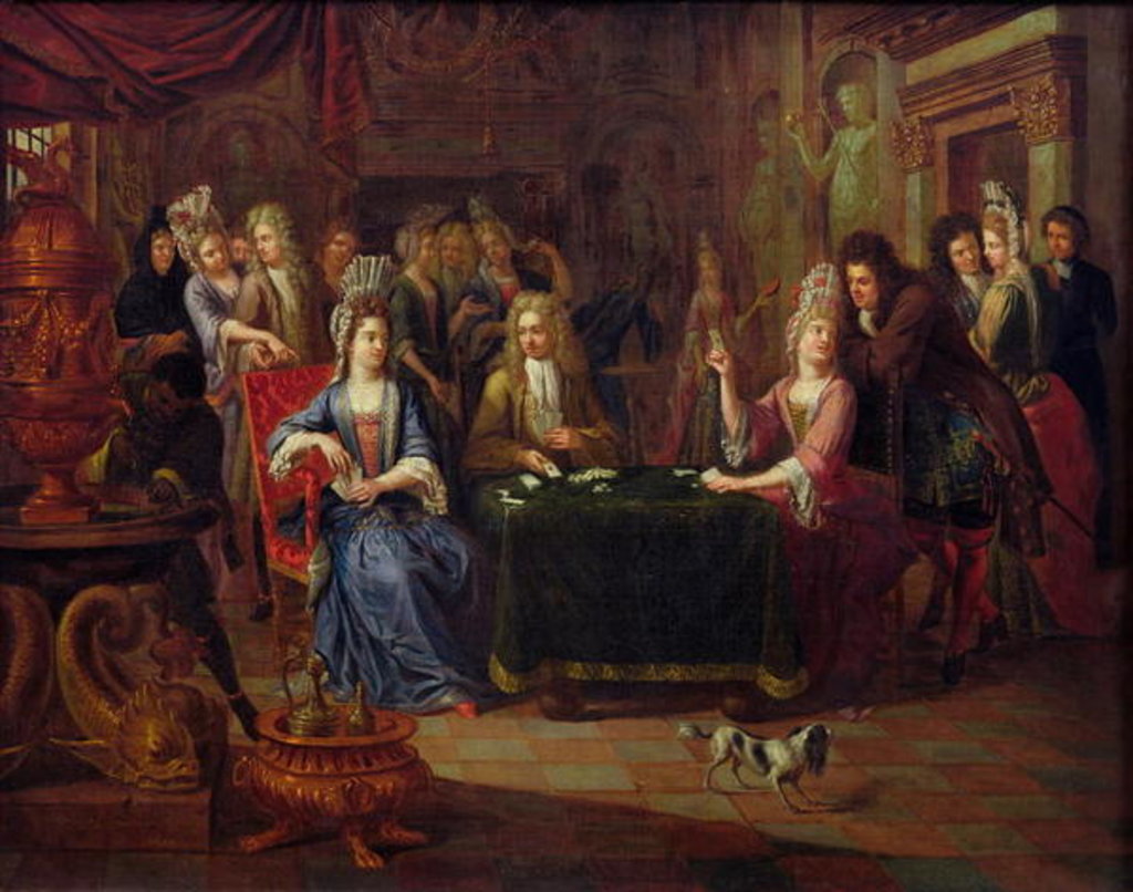 Detail of The Card Players, 1699 by P. Bergaigne