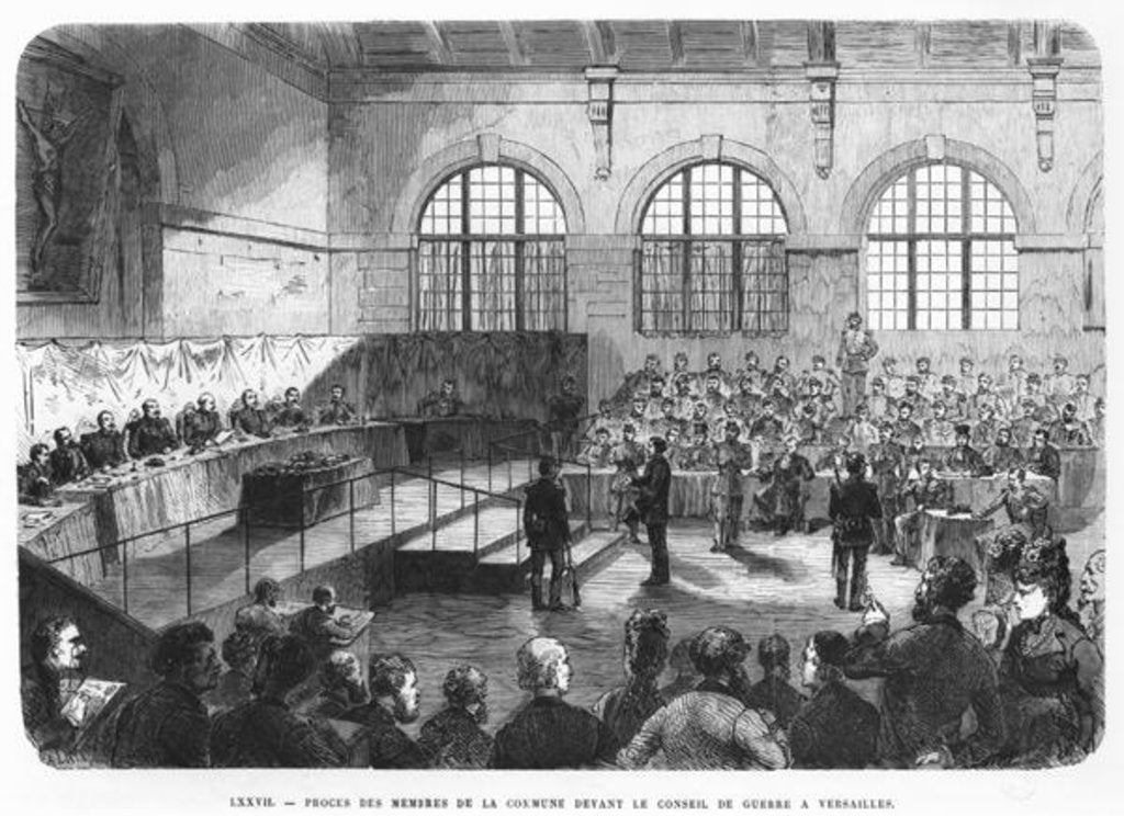 Detail of Members of the Commune being court martialled at Versailles, 1872 by French School