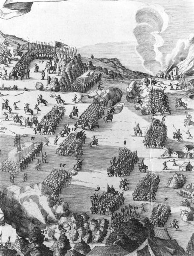 Detail of General view of the battle of Muhlberg, detail, 24th April 1547 by German School