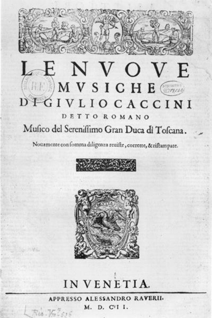 Detail of Titlepage of 'Nouve Musiche' by Giulio Caccini 1602 by Italian School