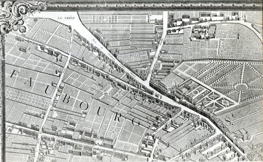 Detail of Plan of Paris, known as the 'Plan de Turgot' by Louis (after) Bretez