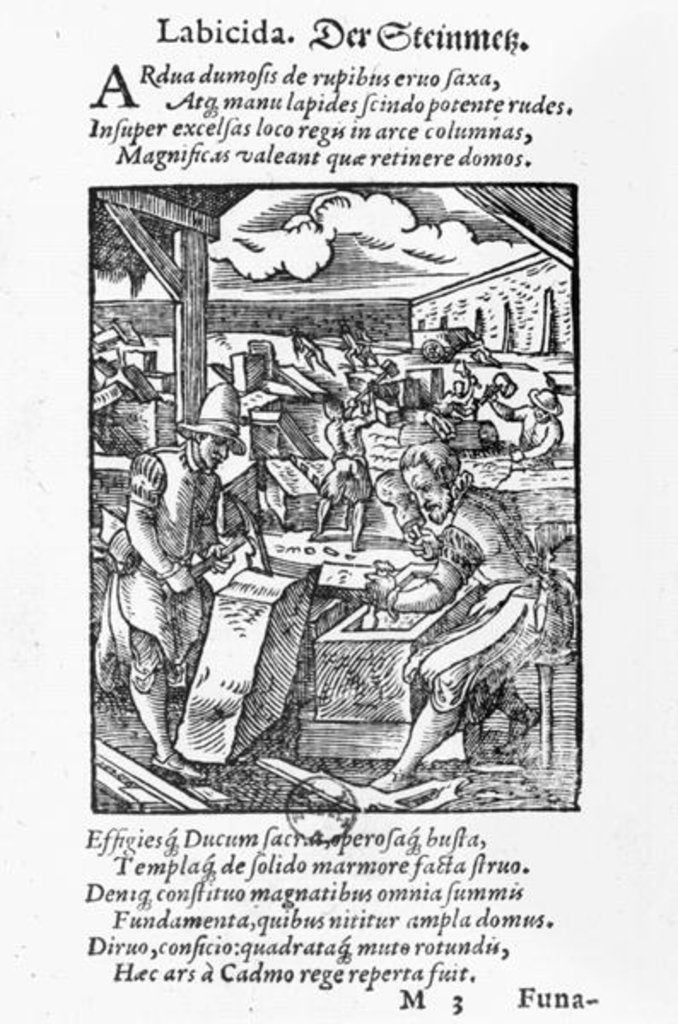 Detail of The stone-cutter by Jost Amman