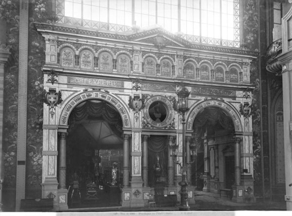 Detail of Portico of the Silversmith Pavilion at the Universal Exhibition, Paris, 1889 by Adolphe Giraudon
