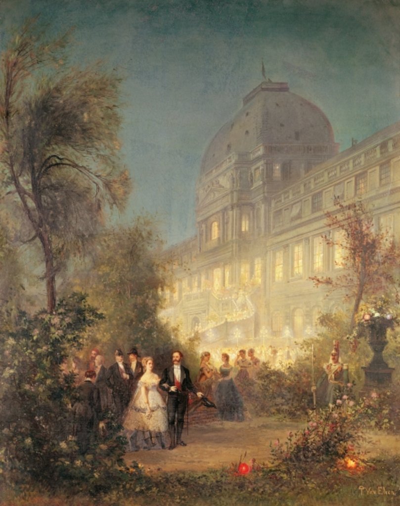 Detail of Evening Party at the Tuileries, 10th June 1867 by Pierre Tetar van Elven
