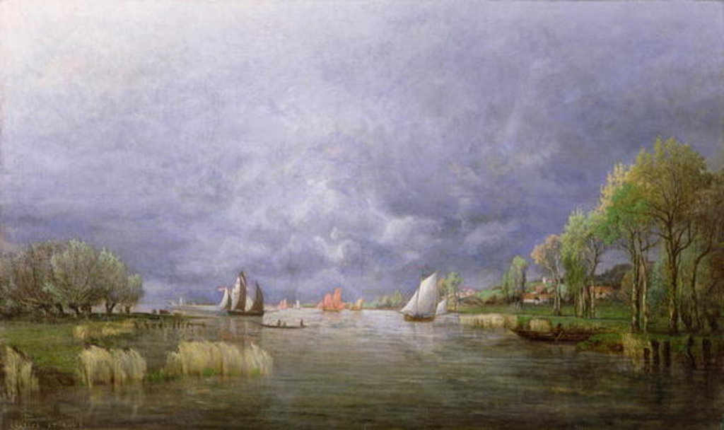 Detail of Banks of the Loire in Spring, Storm Effect, 1857 by Charles Leroux