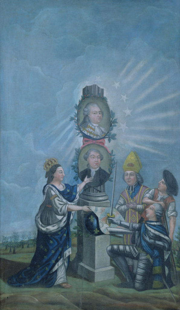 Detail of France Receiving the Wishes of the Nation from the Three Orders and presenting them to Louis XVI and Jacques Necker 1789 by Dubois