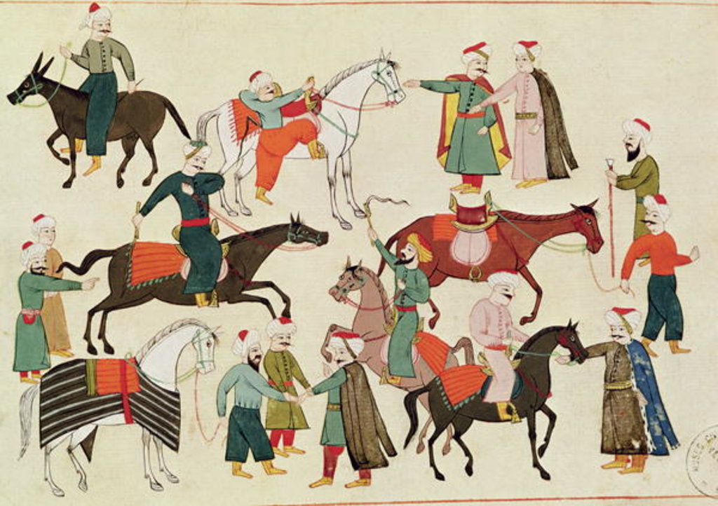 Detail of Ms 1671 A Horse Market, c.1580 by Islamic School