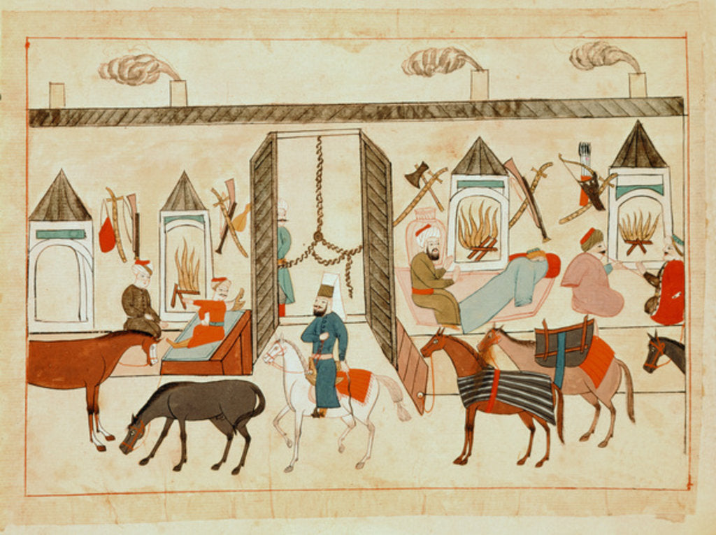 Detail of Ms 1671 Interior of the Sultan's Palace in Istanbul, c.1580 by Islamic School