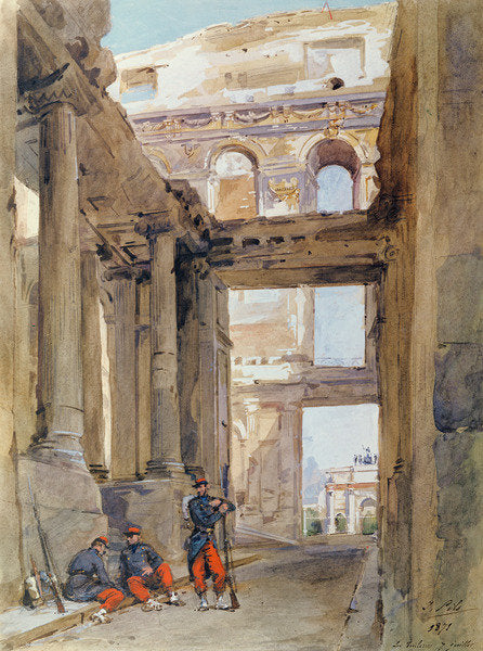Detail of Soldiers in the Ruins of the Tuileries, 7th July 1871 by Isidore Pils