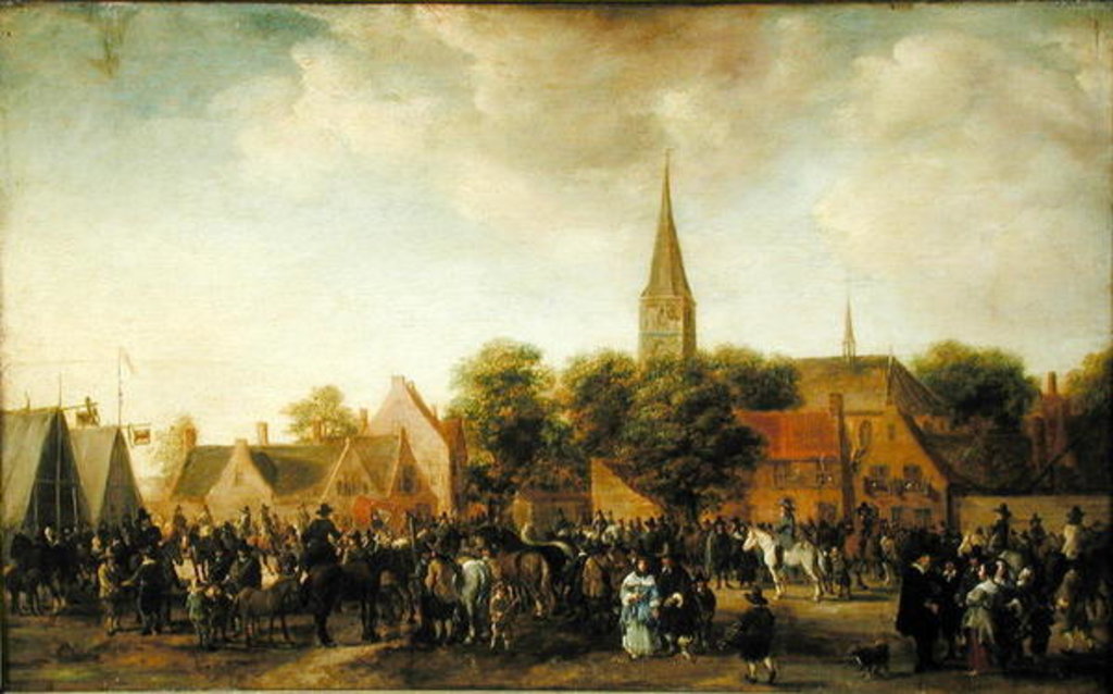 Detail of Horse Market at Valkenburg by Sybrandt van Beest